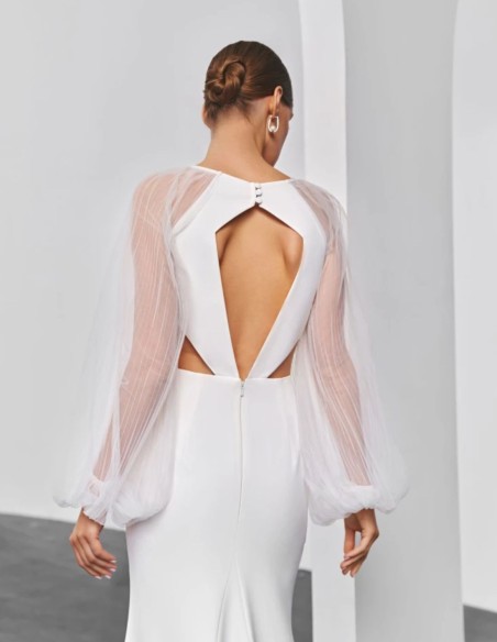 Vestido largo de novia cut-out y espalda descubierta Vestido largo de novia cut-out y espalda descubierta