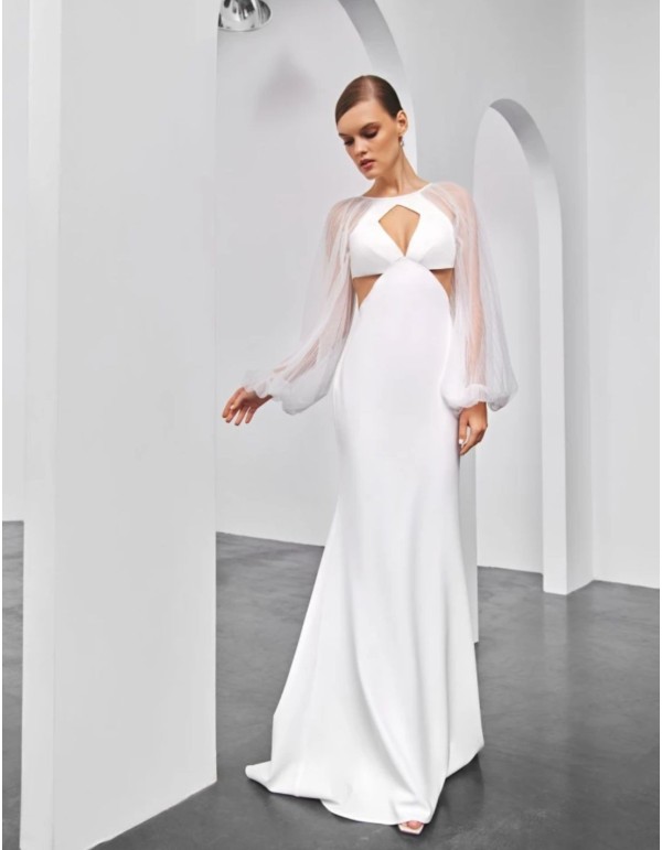 Vestido largo de novia cut-out 2