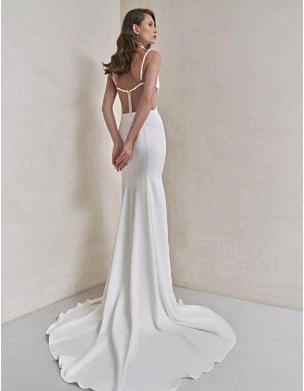 Vestido de novia largo marfil 2