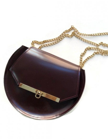 Bolso de cadena de abeja Loel mini color vino Angela Valentine Handbags - 1