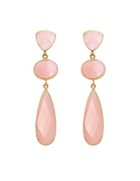 Pendientes de fiesta con piedras de calcedonia rosa perfectos para esta temporada primavera verano. Pendientes de fiesta con piedras de calcedonia rosa perfectos para esta temporada primavera verano.
