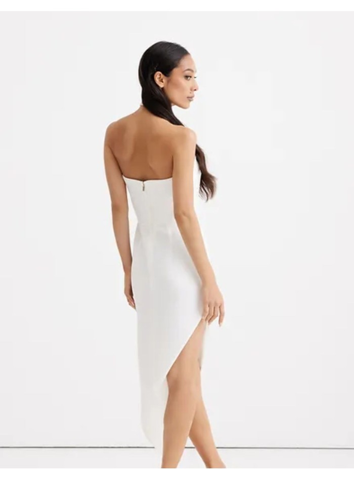 Asymmetric halter neckline party dress