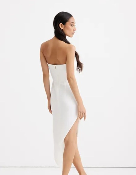 Asymmetric halter neckline party dress
