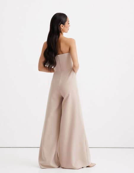 Long party jumpsuit with strapless neckline
