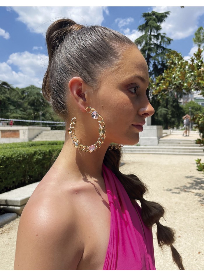 Aros de fiesta XL con piedras naturales