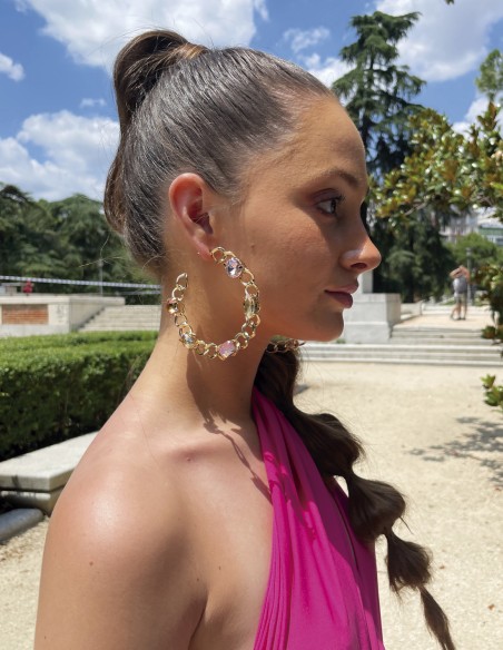 Aros de fiesta XL con piedras naturales Aros de fiesta XL con piedras naturales