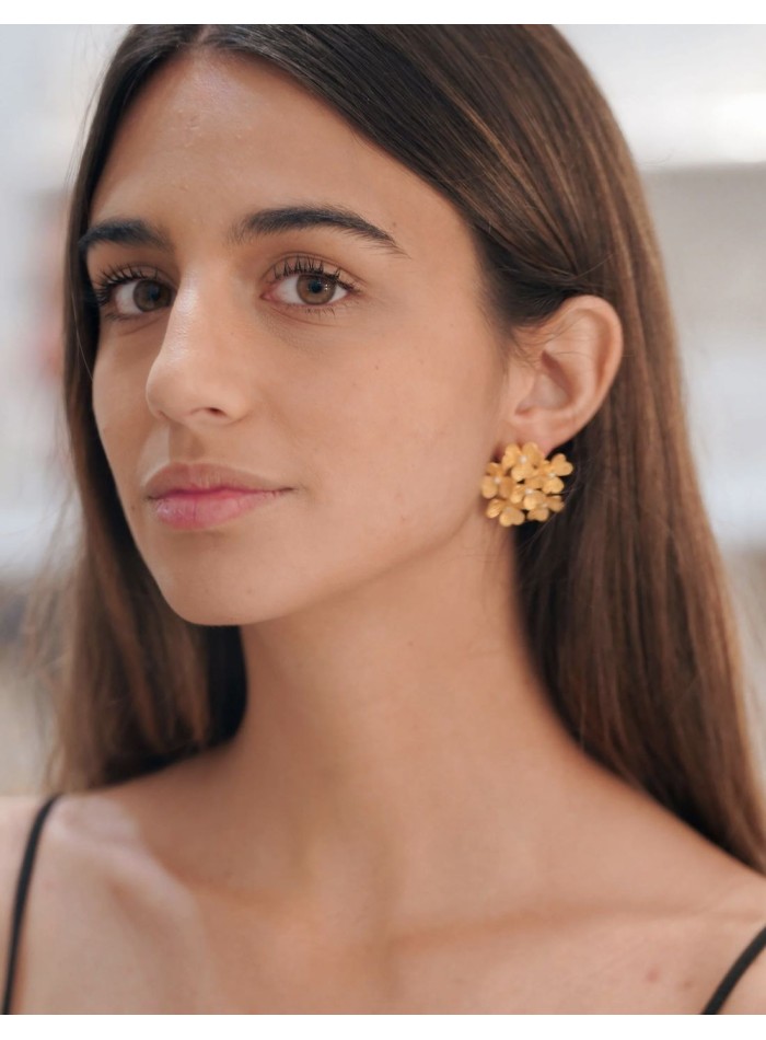 Golden earrings with mother pearl - Roxana Zurdo