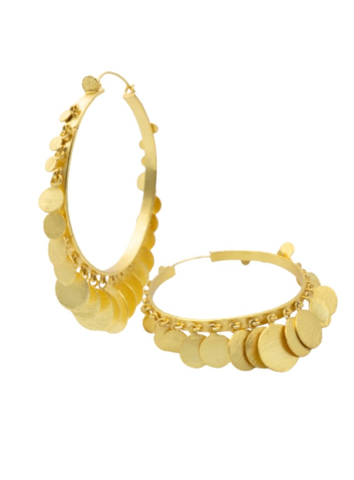 Boucles d'oreilles de fête avec pièces d'or