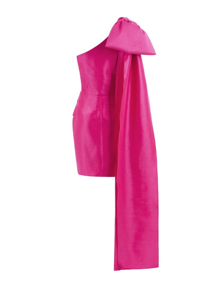 Robe asymétrique avec nœud à l'épaule - Teresa...