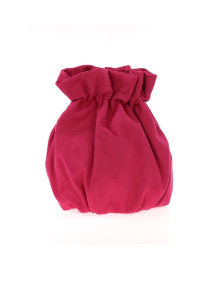 Suede effect bowler bag with chain