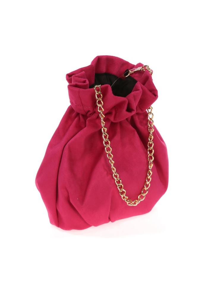 Sac bowler en daim avec chaîne