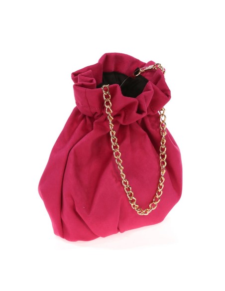 Sac bowler en daim avec chaîne