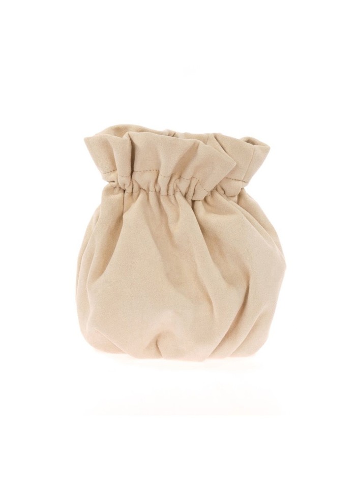 Suede effect bowler bag with chain