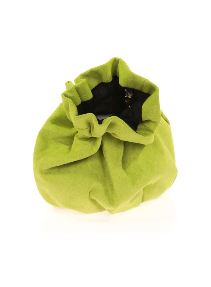 Bolso bombonera efecto ante con cadena