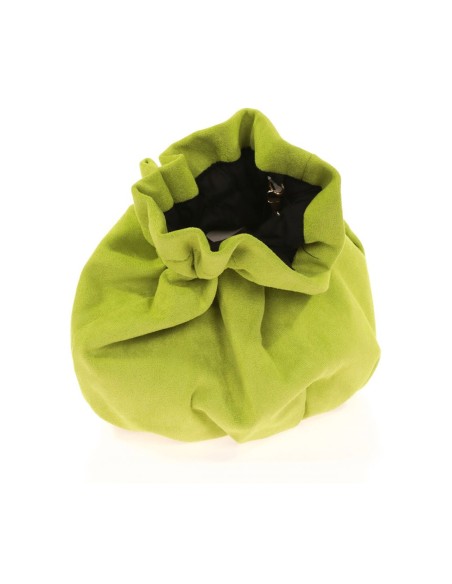 Bolso bombonera efecto ante con cadena