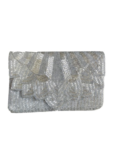 Cartera de mano blanca de pedrería para invitadas Cartera de mano blanca de pedrería para invitadas