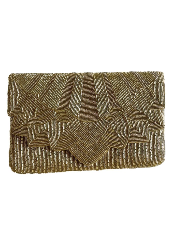 Gold rhinestone evening clutch for guests