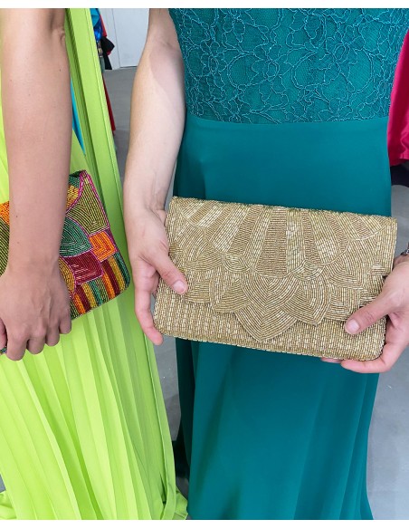 Gold rhinestone evening clutch for guests