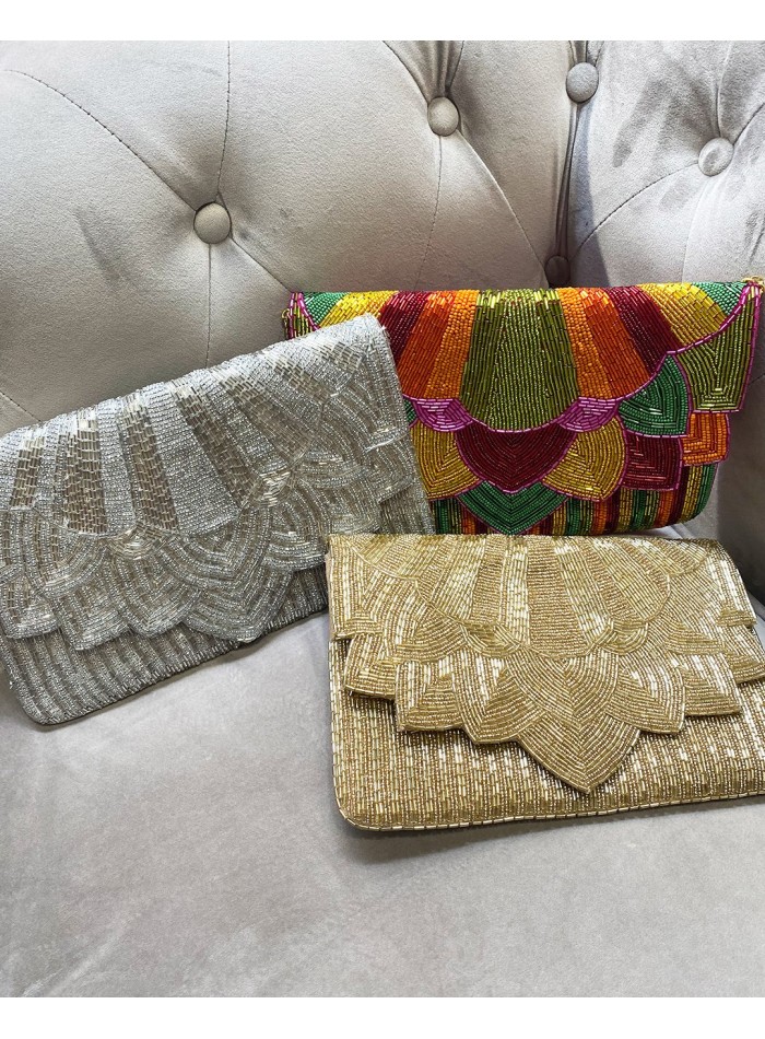 Gold rhinestone evening clutch for guests