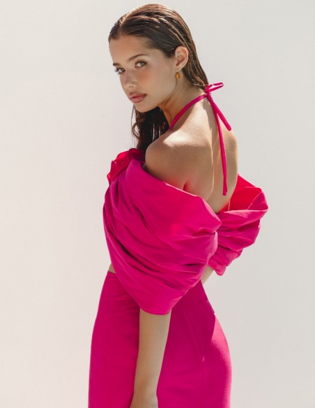 High-waisted pencil skirt with high waistline pink High-waisted pencil skirt with high waistline pink