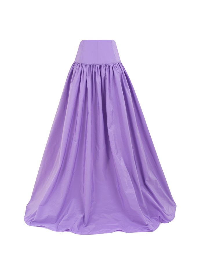 Long party skirt with high waist and ruffles
