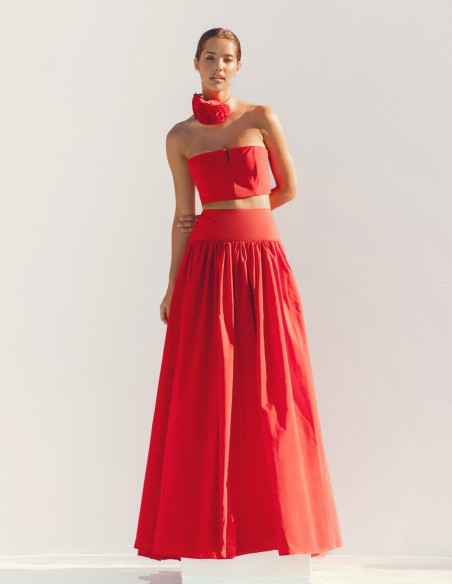 Long party skirt with high waist and ruffles Long party skirt with high waist and ruffles