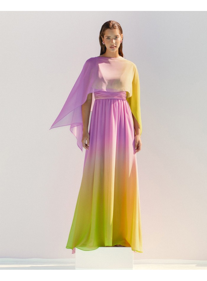 Chiffon cape detail maxi on sale dress