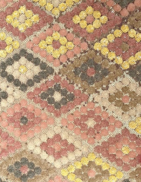 Robe longue avec paillettes et jupe en satin