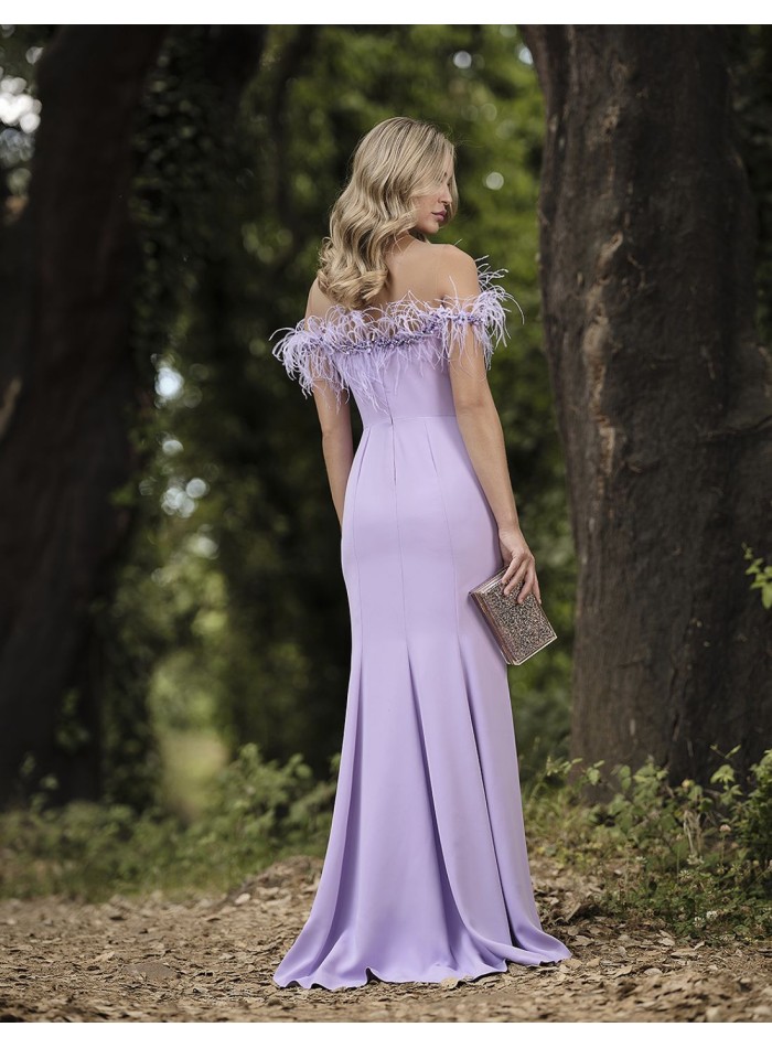 Wine Shaded Feather Gown – ADI