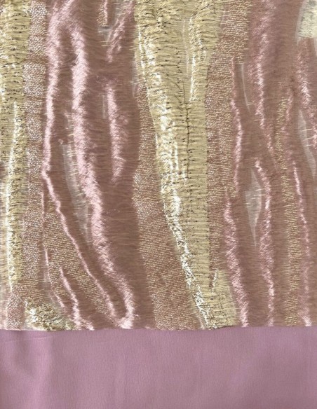 Long party dress embroidered cut-out bodice