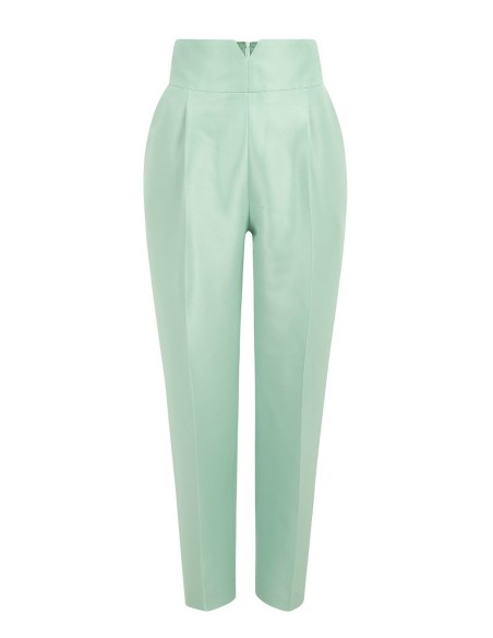 Pantalon à taille large et à plis avec ceinture large