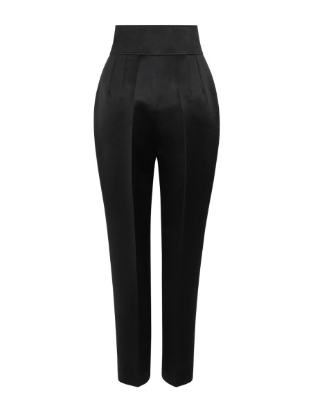 Pantalón largo de pinzas con cinturilla ancha