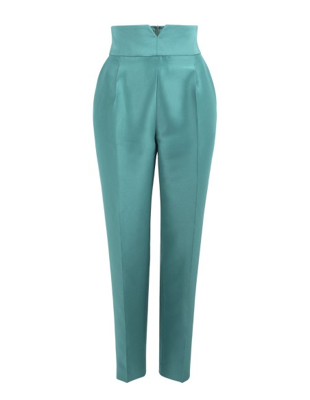 Pantalon à taille large et à plis avec ceinture large