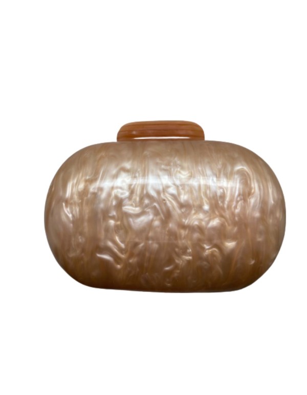 Peach mother of pearl party bag
