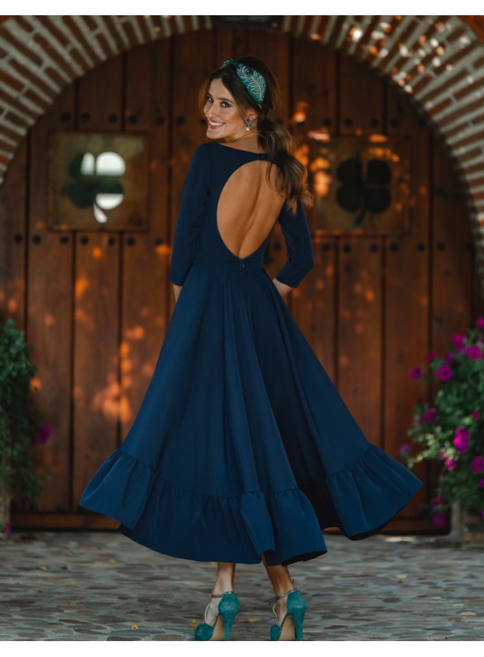 Midi party dress with open back - Invitada...
