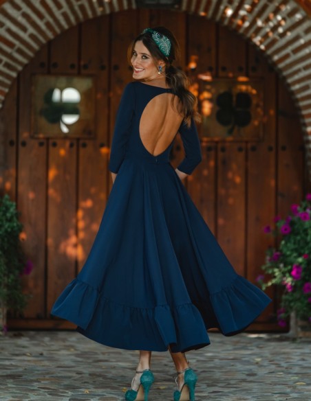 Midi party dress with open back - Invitada Perfecta