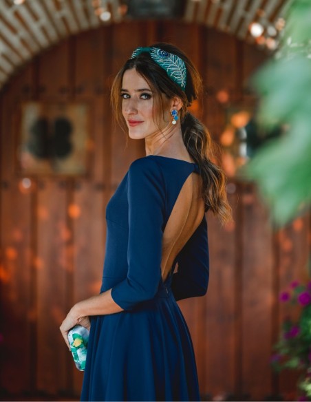 Robe de soirée midi avec dos ouvert - Invitada Perfecta