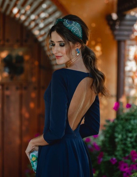 Robe de soirée midi avec dos ouvert - Invitada Perfecta