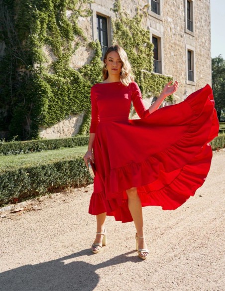 Midi party dress with open back - Invitada Perfecta