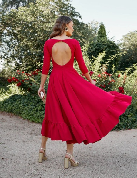 Midi party dress with open back - Invitada Perfecta