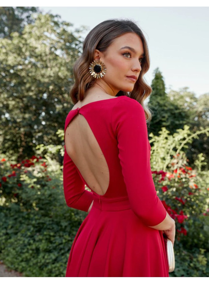 Robe de soirée midi avec dos ouvert - Invitada...