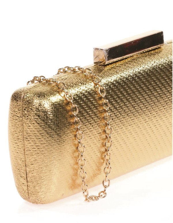 Bolso de mano alargado metalizado 2