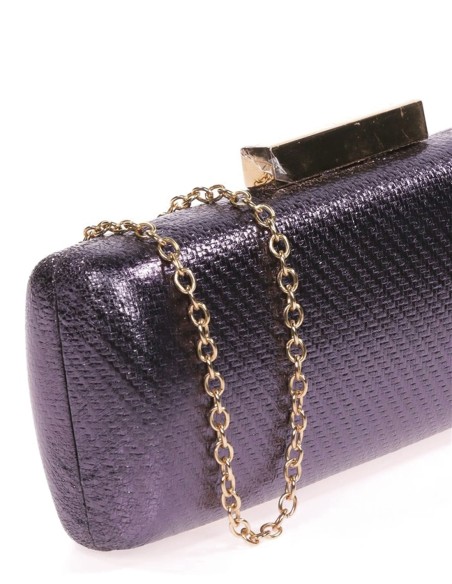Sac à main allongé métallique