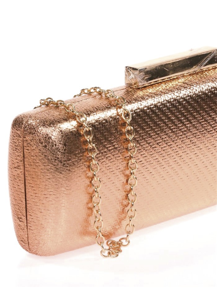 Metallic clutch bag