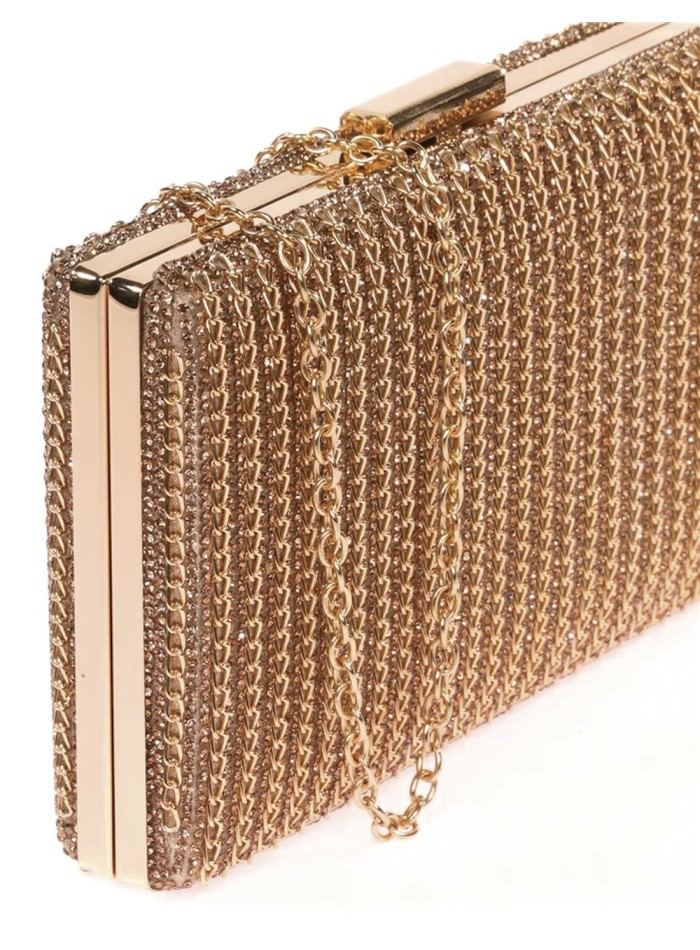 Sac de fête en strass avec chaînes entrelacées