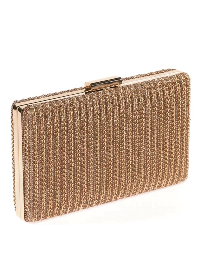 Sac de fête en strass avec chaînes entrelacées