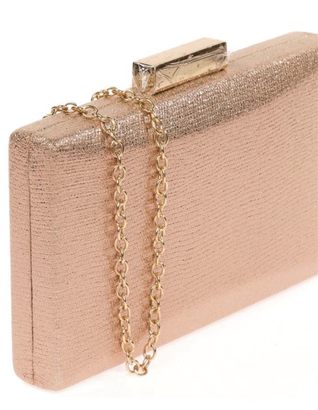 Metallized fabric evening clutch bag