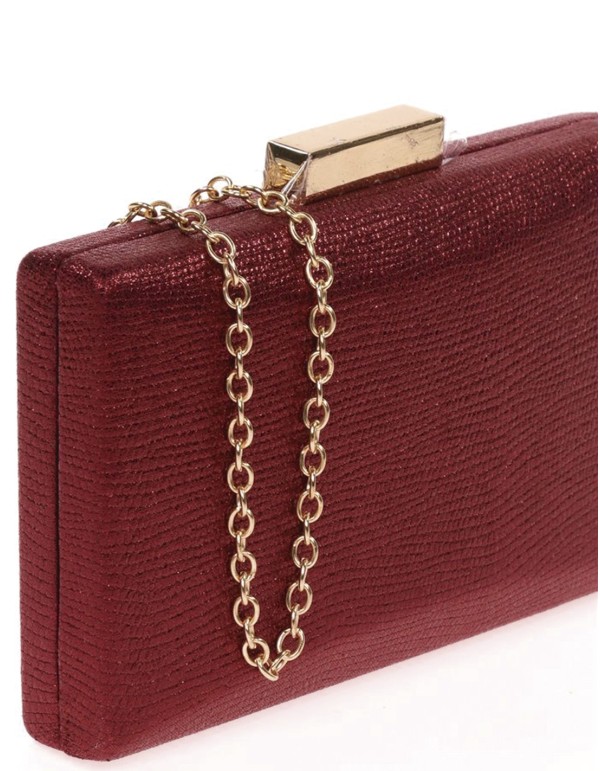 Metallized fabric evening clutch bag