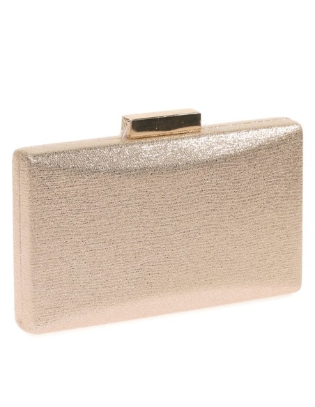 Metallized fabric evening clutch bag