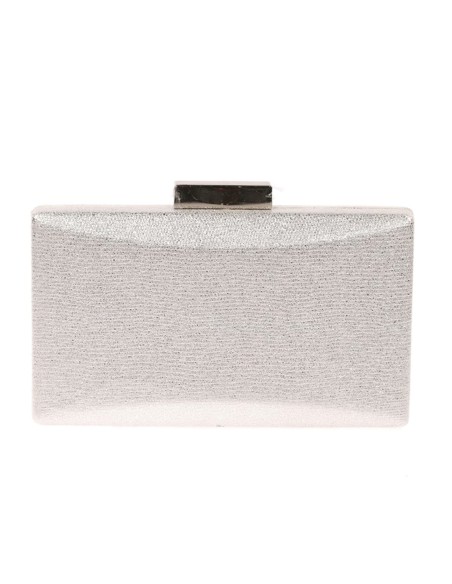 Metallized fabric evening clutch bag